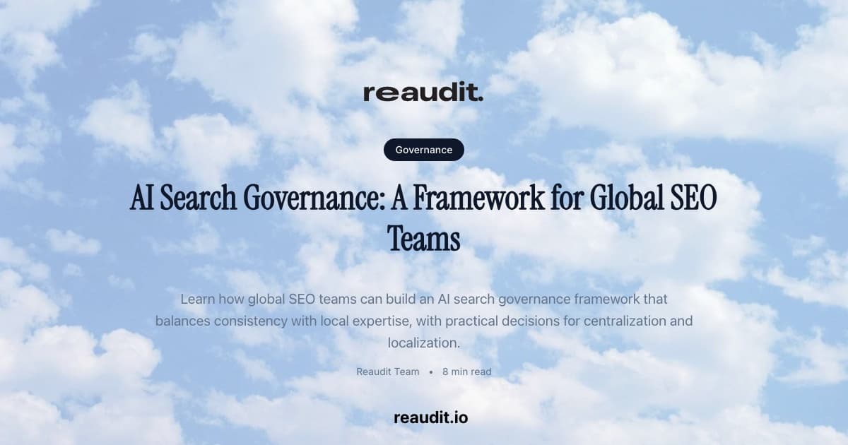 AI Search Governance: A Framework for Global SEO Teams