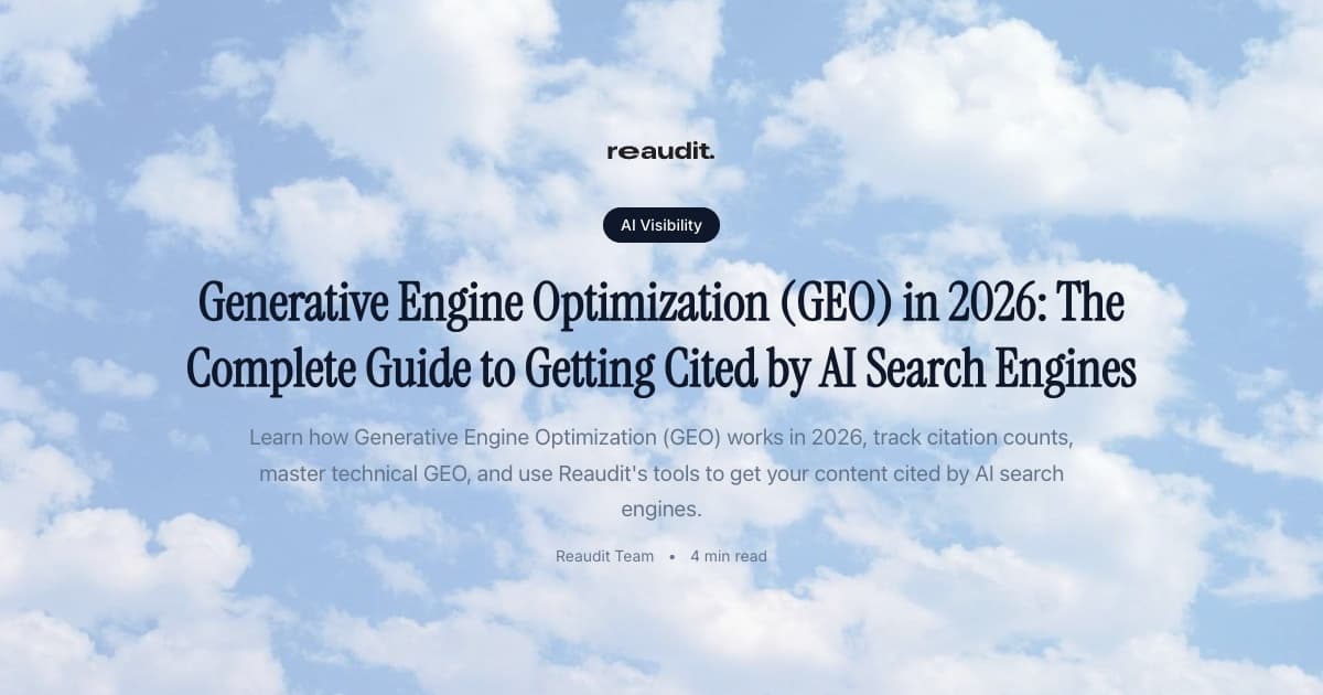 Generative Engine Optimization (GEO) in 2026: The Complete Guide to Getting Cited by AI Search Engines