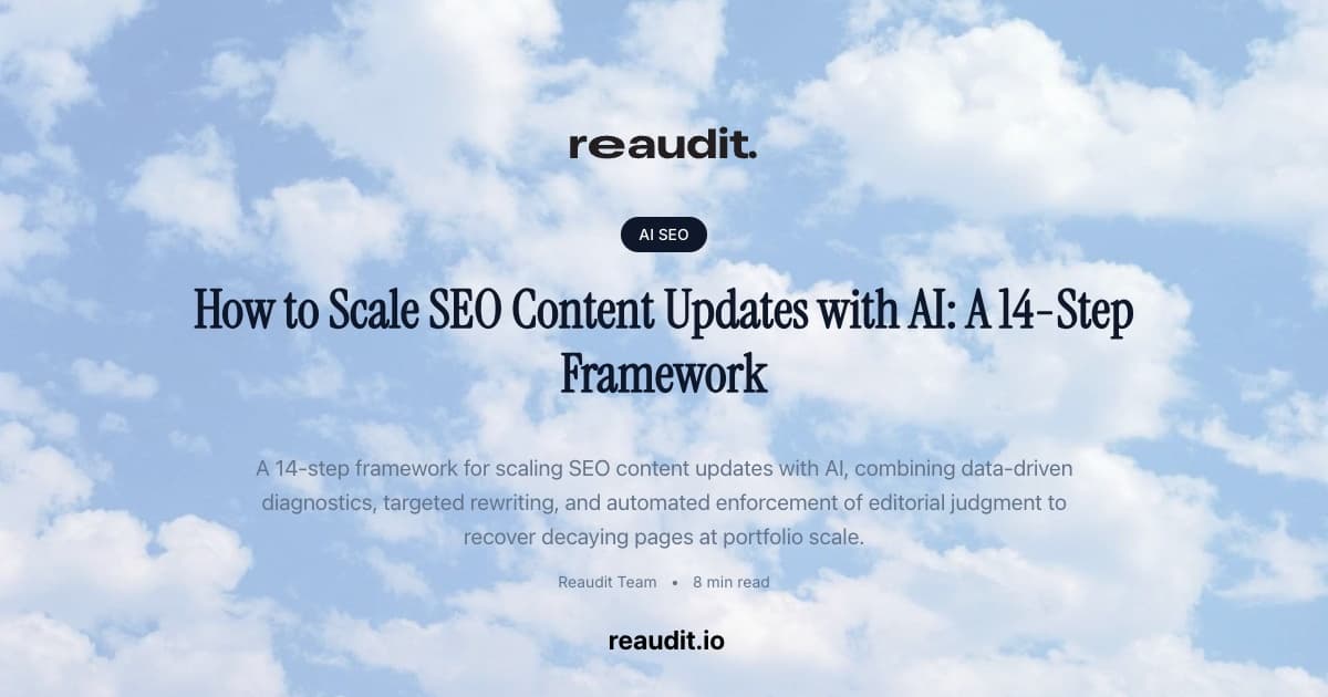 How to Scale SEO Content Updates with AI: A 14-Step Framework
