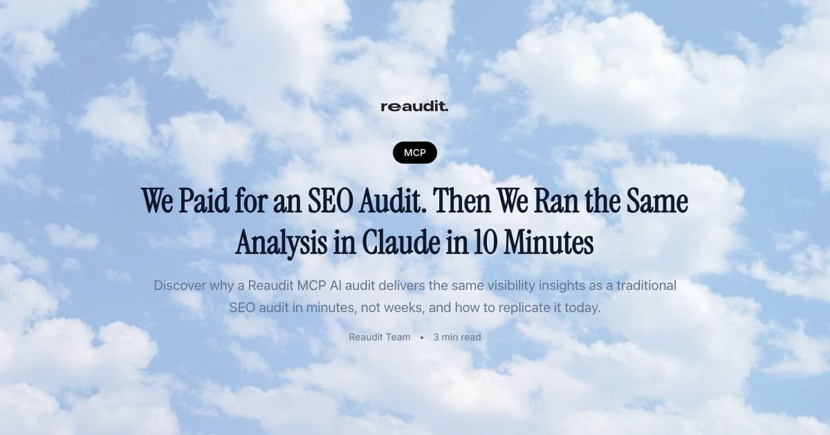 We Paid for an SEO Audit. Then We Ran the Same Analysis in Claude in 10 Minutes
