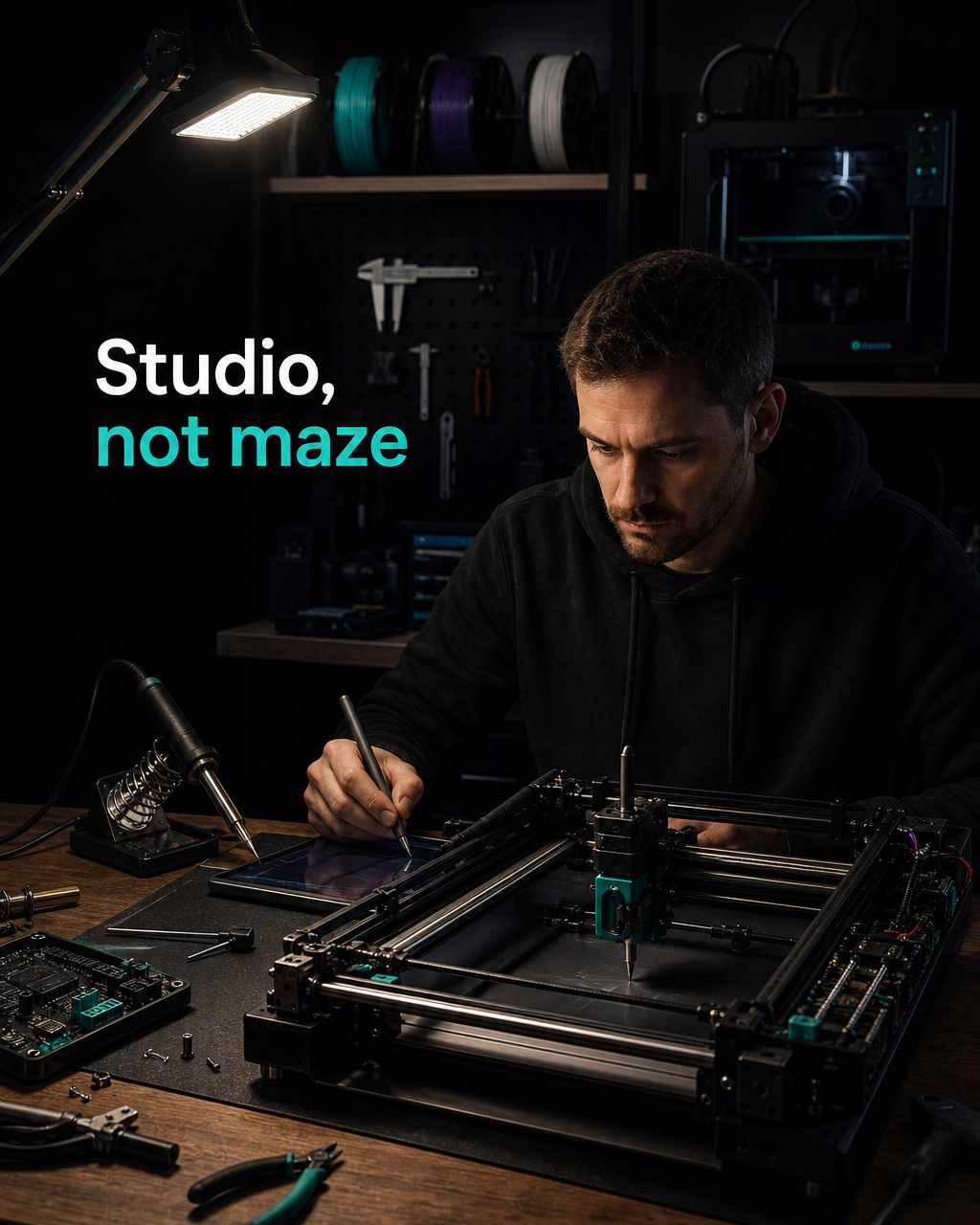 3DPlotter V3 Day 2: The Problem – Cluttered Plotter UIs vs. a Studio Layout